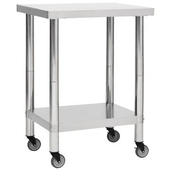 vidaXL VX3054469 Mesa de trabajo de cocina con estante acero inox  120x60x120 cm - VX3054469 - Epto