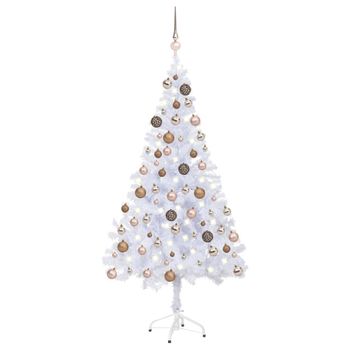 Árbol De Navidad Artificial Con Luces Y Bolas 380 Ramas 150 Cm Vidaxl