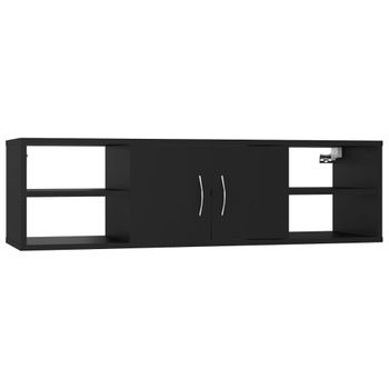 Estantería De Pared Madera Contrachapada Negro 102x30x29 Cm Vidaxl