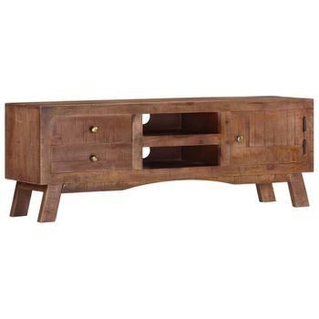 Mueble Para Tv De Madera Maciza De Mango Rugosa 110x30x40 Cm Vidaxl