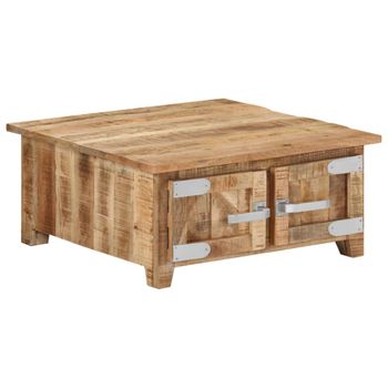 Mesa De Centro De Madera Maciza De Mango 67x67x30 Cm Vidaxl