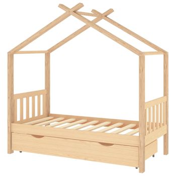 Estructura de cama infantil con cajones madera de pino 80x160cm