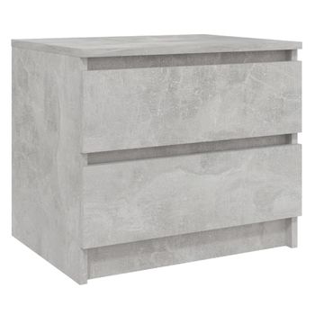 Mesita De Noche Madera Contrachapada Gris Hormigón 50x39x43,5cm Vidaxl