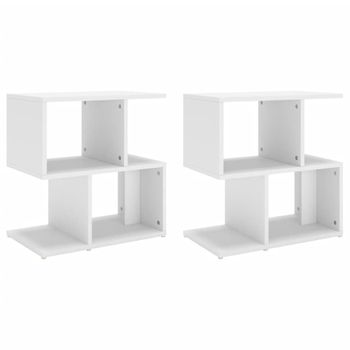 Mesitas De Noche 2 Uds Madera Contrachapada Blanco 50x30x51,5cm Vidaxl