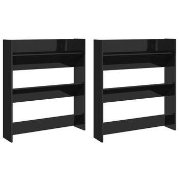 Muebles Zapateros 2 Uds Madera Contrachapada Negro 32x35x70 Cm Vidaxl con  Ofertas en Carrefour