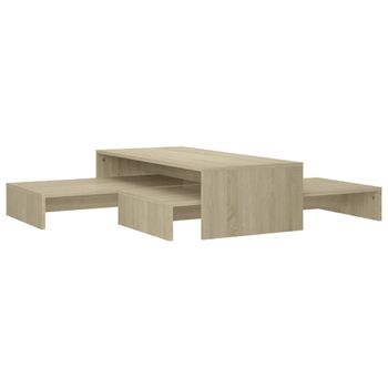 Mesa Centro Apilable Contrachapada Roble Sonoma 100x100x26,5 Cm Vidaxl