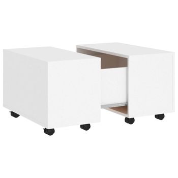 Mesa De Centro Madera Contrachapada Blanco 60x60x38 Cm Vidaxl