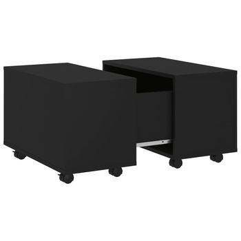 Mesa De Centro Madera Contrachapada Negro 60x60x38 Cm Vidaxl