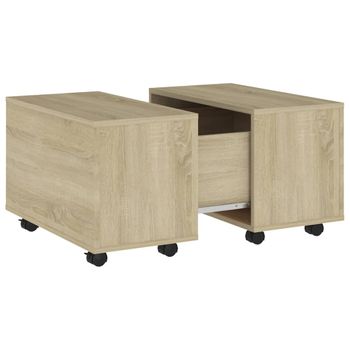 Mesa De Centro Madera Contrachapada Roble Sonoma 60x60x38 Cm Vidaxl