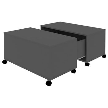 Mesa alta cocina con estante aglomerado negro 102x50x103,5 cm - referencia  Mqm-809459