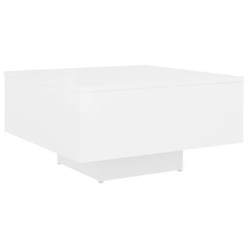 Mesa De Centro Madera Contrachapada Blanco 60x60x31,5 Cm Vidaxl