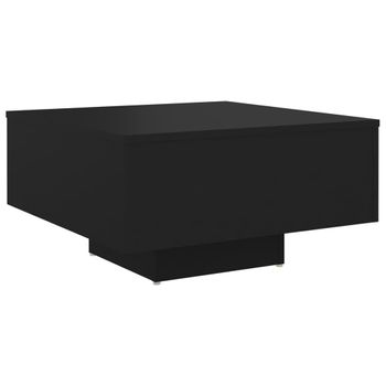 Mesa De Centro Madera Contrachapada Negro 60x60x31,5 Cm Vidaxl