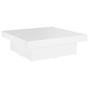 Mesa De Centro Madera Contrachapada Blanco 90x90x28 Cm Vidaxl