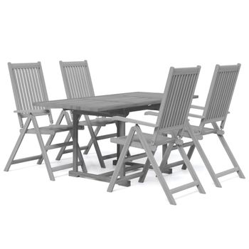 Juego De Comedor De Jardín 5 Piezas Madera Maciza De Acacia Vidaxl