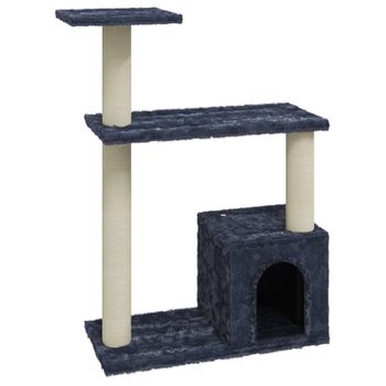 Rascador Para Gatos Con Postes De Sisal Gris Oscuro 70 Cm Vidaxl