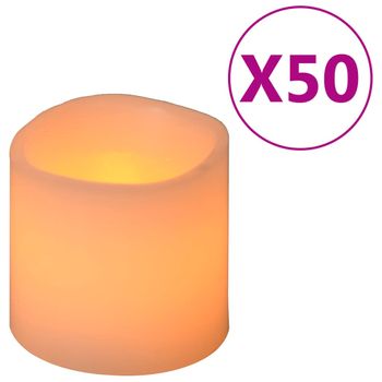 Velas Eléctricas Led 50 Uds Blanco Cálido Vidaxl