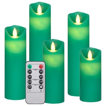 Set de 3 velas LED Llama parpadeante blanco cálido + MicroLED con mando a  distancia