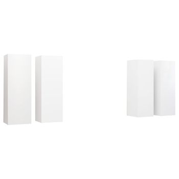 Muebles De Salón 4 Uds Madera Ingeniería Blanco 30,5x30x90 Cm Vidaxl