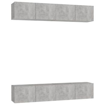 Juego De Muebles De Salón 4 Piezas Gris Hormigón 80x30x30 Cm Vidaxl