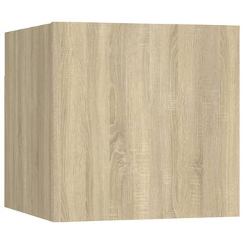 Mesita De Noche Madera De Ingeniería Roble Sonoma 30,5x30x30 Cm Vidaxl