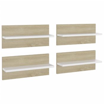 Estantes De Pared 4 Uds Blanco Y Roble Sonoma 40x11,5x18 Cm Vidaxl