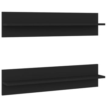 vidaXL Estantes flotantes de pared 2 unidades negro 40x20x3,8 cm