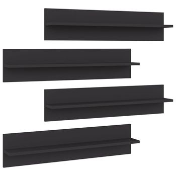 Estante de esquina de pared vidaXL aglomerado negro 20x20x127,5cm,  Estanterías, Los mejores precios