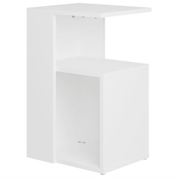 Mesa Auxiliar De Madera Contrachapada Blanco 36x30x56 Cm Vidaxl