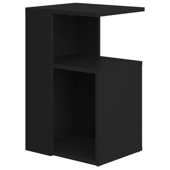 Mesa Auxiliar De Madera Contrachapada Negro 36x30x56 Cm Vidaxl