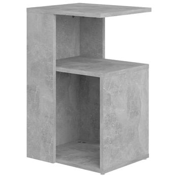 Mesa Auxiliar De Madera Contrachapada Gris Hormigón 36x30x56 Cm Vidaxl