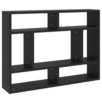 Estantería De Pared Madera Contrachapada Negro 75x16x55 Cm Vidaxl