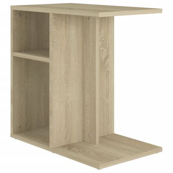 Mesa auxiliar de madera contrachapada negra 40x30x75 cm