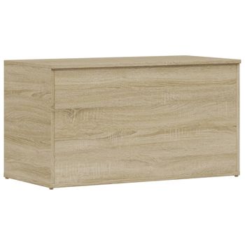 Baúl De Almacenaje Madera Contrachapada Color Roble 84x42x46cm Vidaxl