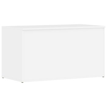 Baúl Almacenaje Madera Contrachapada Blanco Brillo 84x42x46 Cm Vidaxl