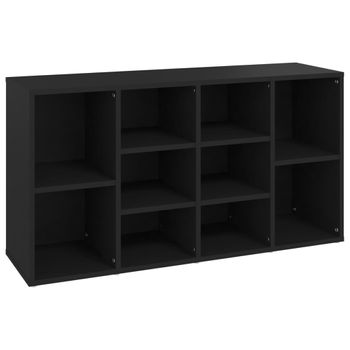 Banco Zapatero De Madera Contrachapada Negro 103x30x54,5 Cm Vidaxl