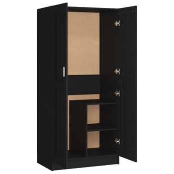 Armario De Madera Contrachapada Negro 82,5x51,5x180 Cm Vidaxl