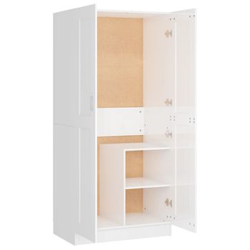 Armario Madera Contrachapada Blanco Brillante 82,5x51,5x180 Cm Vidaxl