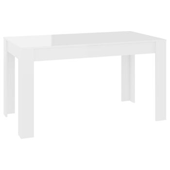 Mesa De Comedor De Aglomerado Blanco Brillante 140x74,5x76 Cm Vidaxl