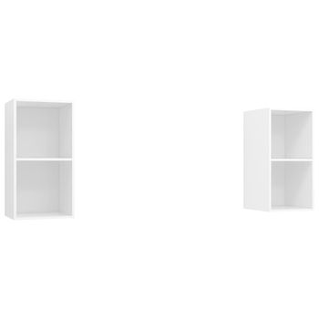 Muebles De Pared Para Tv 2 Uds Madera Contrachapada Blanco Vidaxl