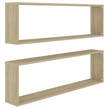 Estante Flotante Pared 4 Uds Mdf Roble Y Blanco 80x23,5x3,8 Cm Vidaxl con  Ofertas en Carrefour