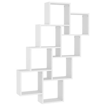 Estante De Cubo Pared Madera Contrachapada Blanco 90x15x119 Cm Vidaxl