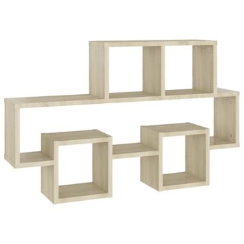 Estante Pared Madera Roble Tratada Marrón Claro 220x60x(2-6) Cm Vidaxl con  Ofertas en Carrefour