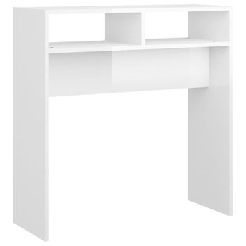 Mesa Consola De Aglomerado Blanco Brillante 78x30x80 Cm Vidaxl