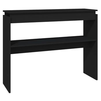 Mesa Consola Madera Contrachapada Negro 102x30x80 Cm Vidaxl