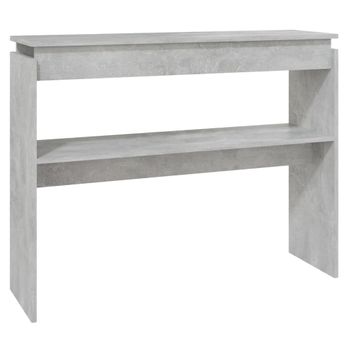 Mesa Consola Madera Contrachapada Gris Hormigón 102x30x80 Cm Vidaxl