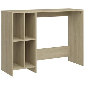 Mesa escritorio-estantería Duo Roble Nodi-Blanco Artik 