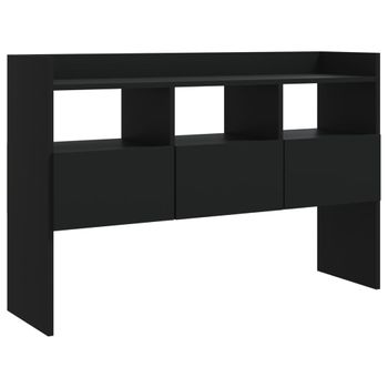 Aparador De Madera Contrachapada Negro 105x30x70 Cm Vidaxl