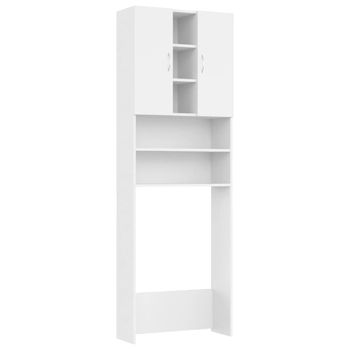 Armario de lavadora y WC 64x24x190 cm Mueble de baño Mueble de Lavadora  Estanteria sobre Inodoro