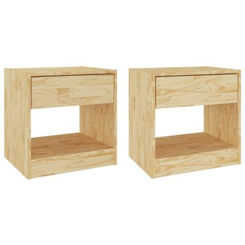 Mesitas De Noche 2 Uds Madera Maciza De Pino 40x31x40 Cm Vidaxl