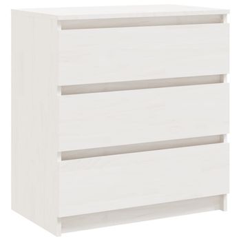 Mesita De Noche Madera Maciza De Mango Blanco 60x36x64 Cm Vidaxl